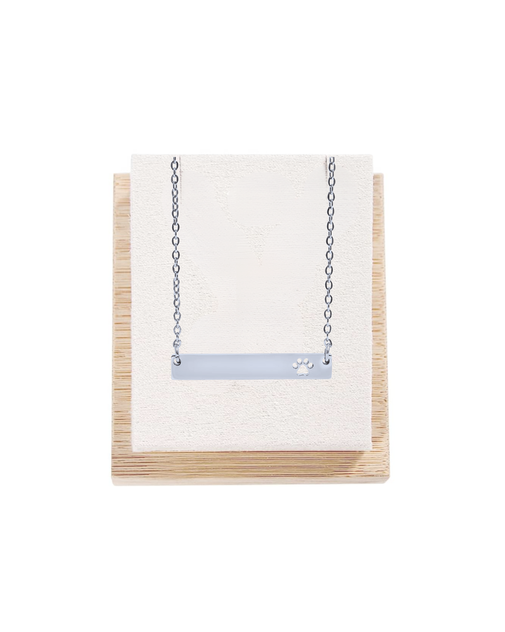 Bar with Cutout Paw Necklace
