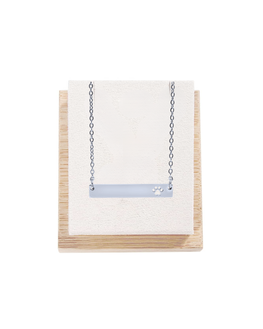 Bar with Cutout Paw Necklace