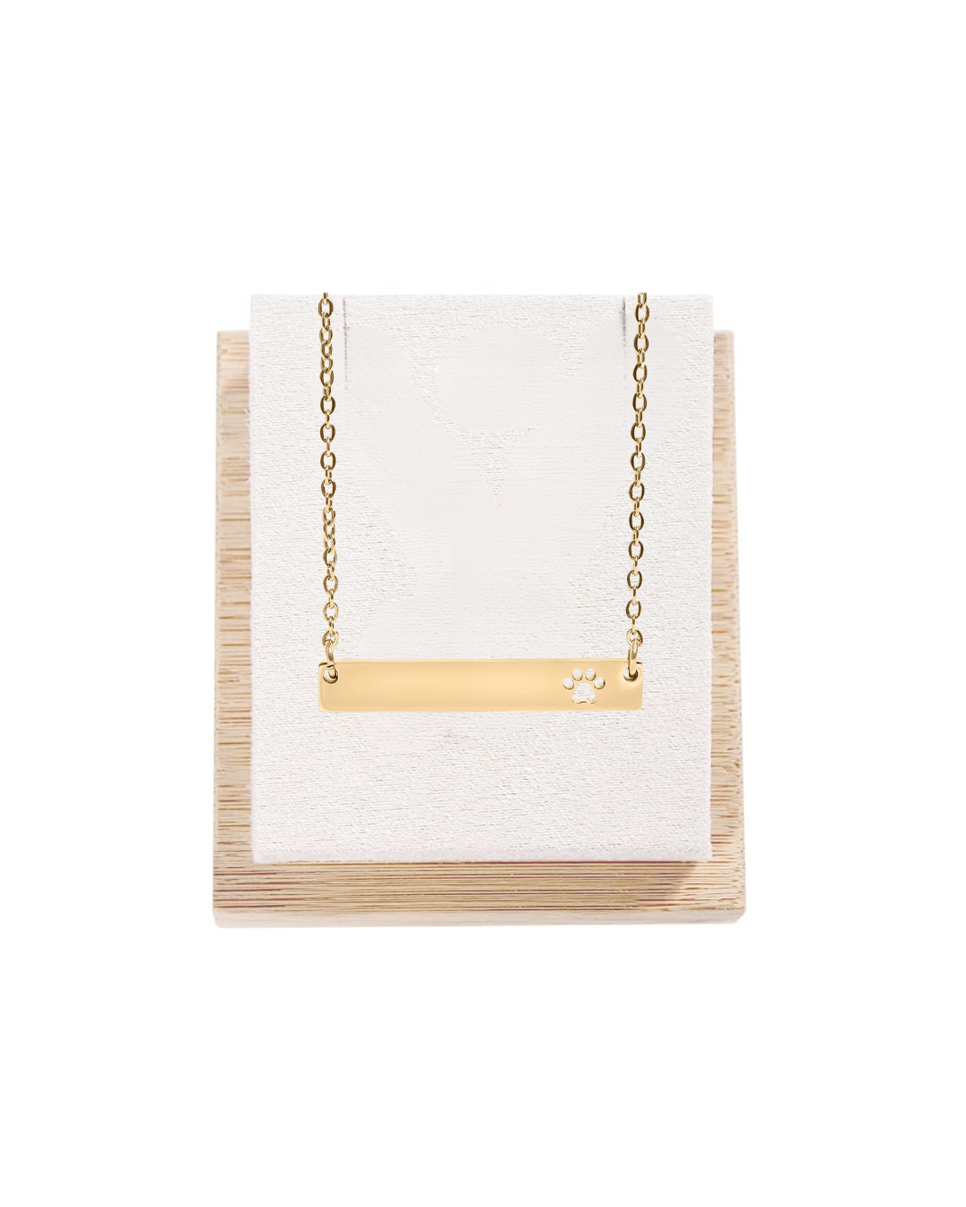 Bar with Cutout Paw Necklace