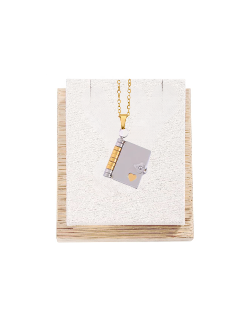 Book Locket with Heart Necklace