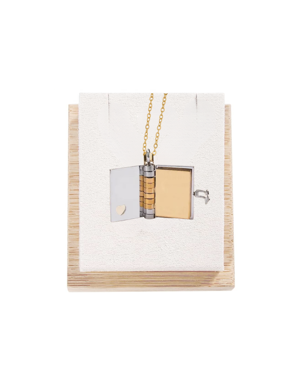 Book Locket with Heart Necklace