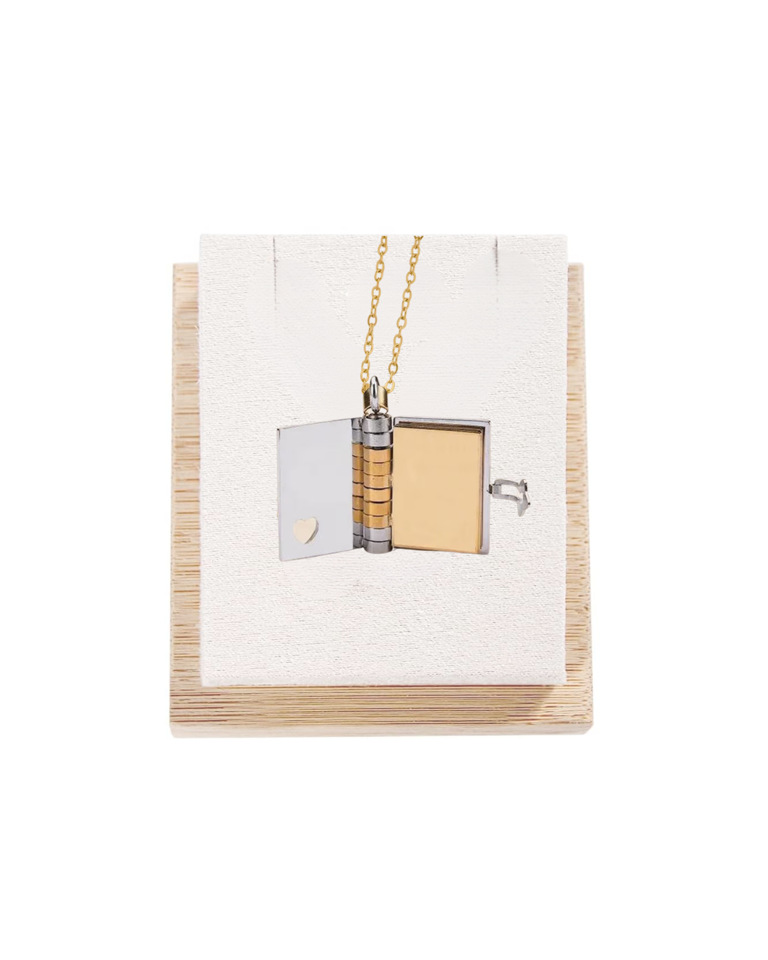 Book Locket with Heart Necklace