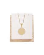 Round Pendant with CZ Accent Necklace
