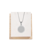 Round Pendant with CZ Accent Necklace