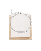 Small Round Bar with Thick Chain Bracelet
