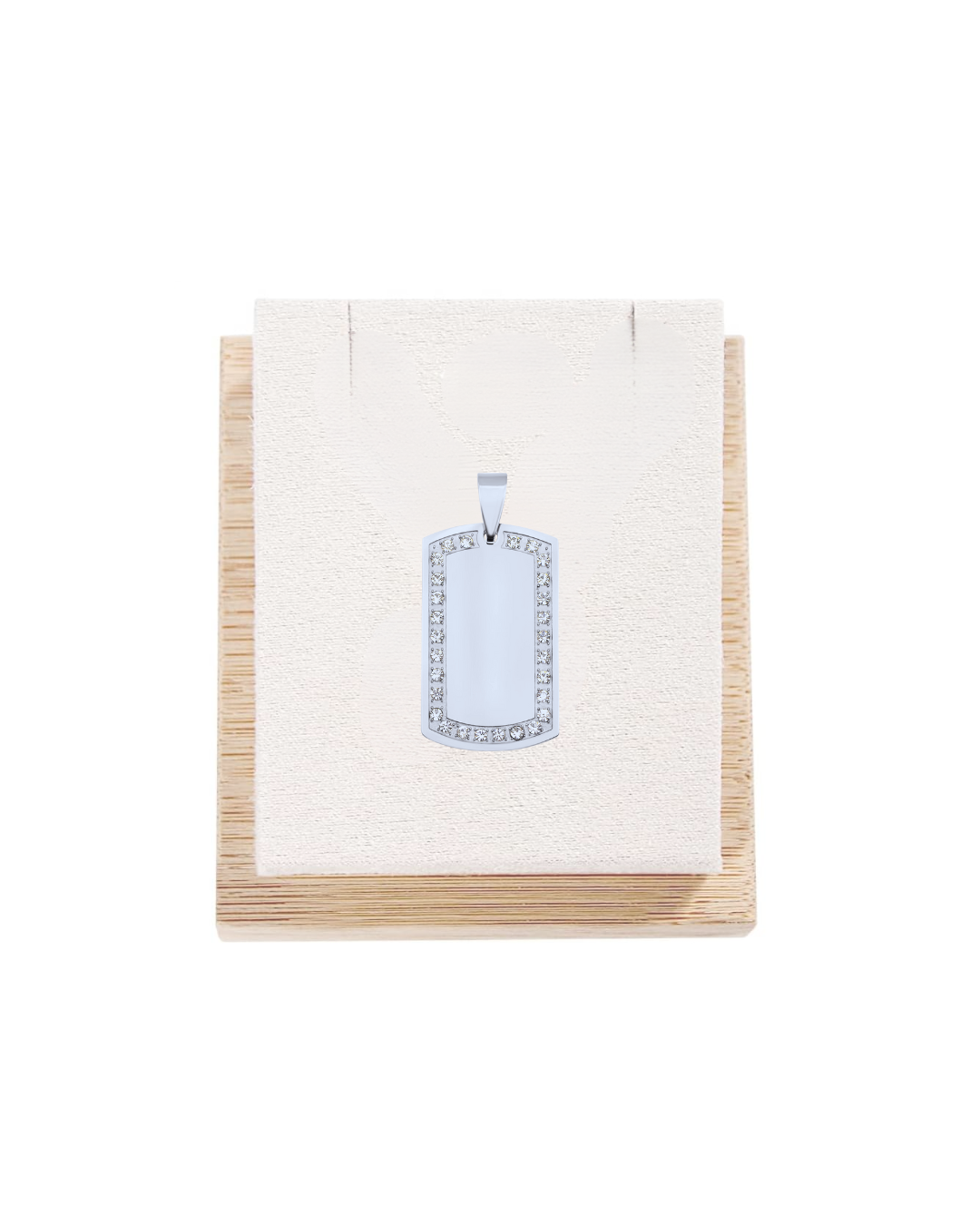 Tag Pendant with CZ Accent